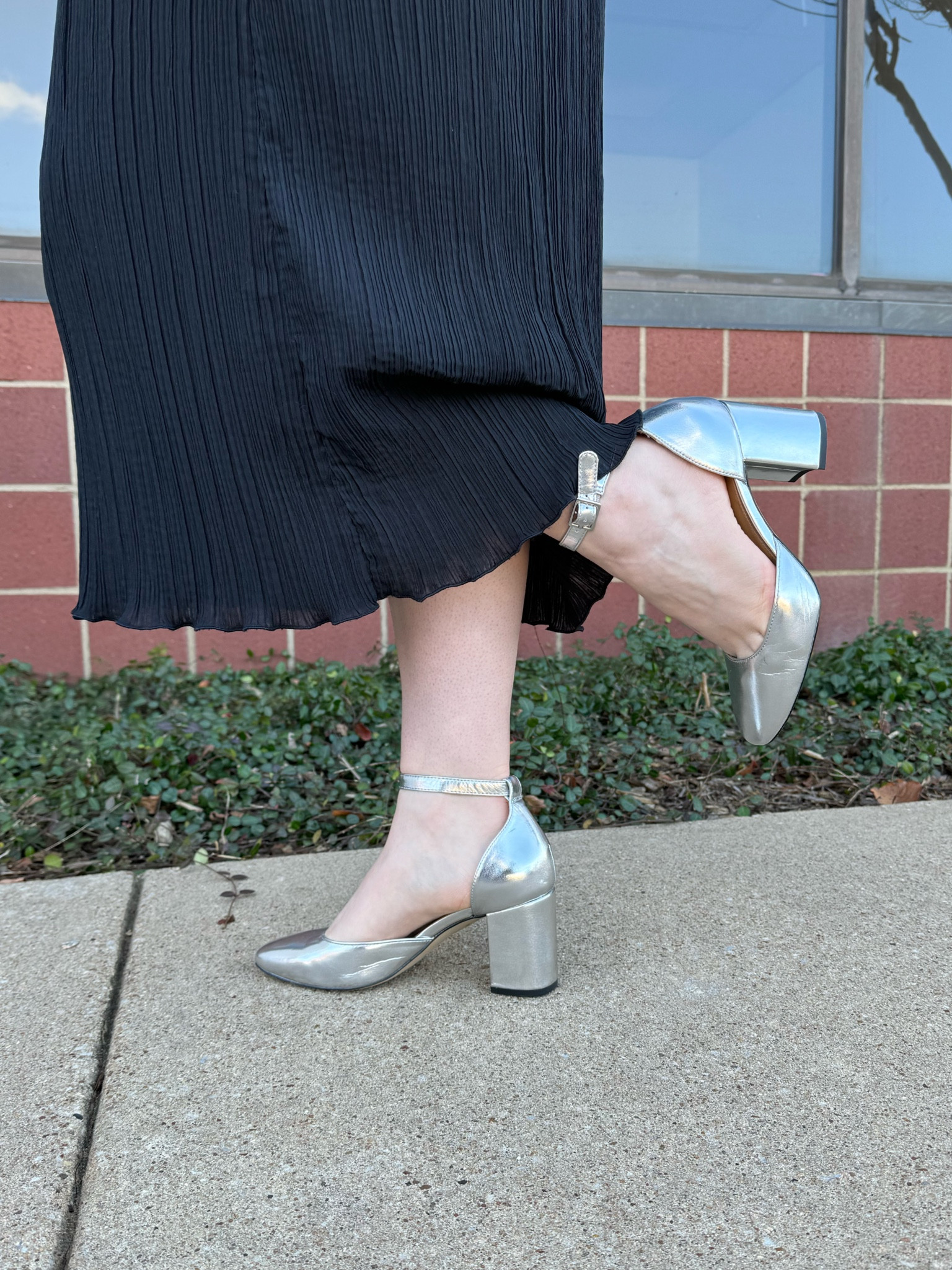JCrew metallic silver block heels 

#LTKHoliday #LTKshoecrush