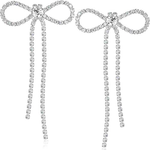 Simulated Diamond Bow Stud Earrings for Women - Small Sparkly Cubic Zirconia Studs, Hypoallergeni... | Amazon (US)