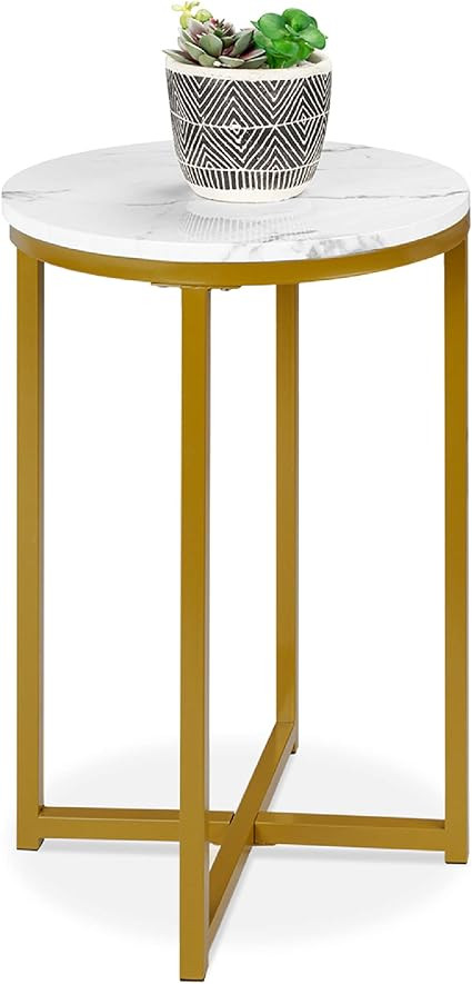 Best Choice Products 16in Faux Marble Accent Table, Modern End Table, Small Coffee Table Home Dec... | Amazon (US)