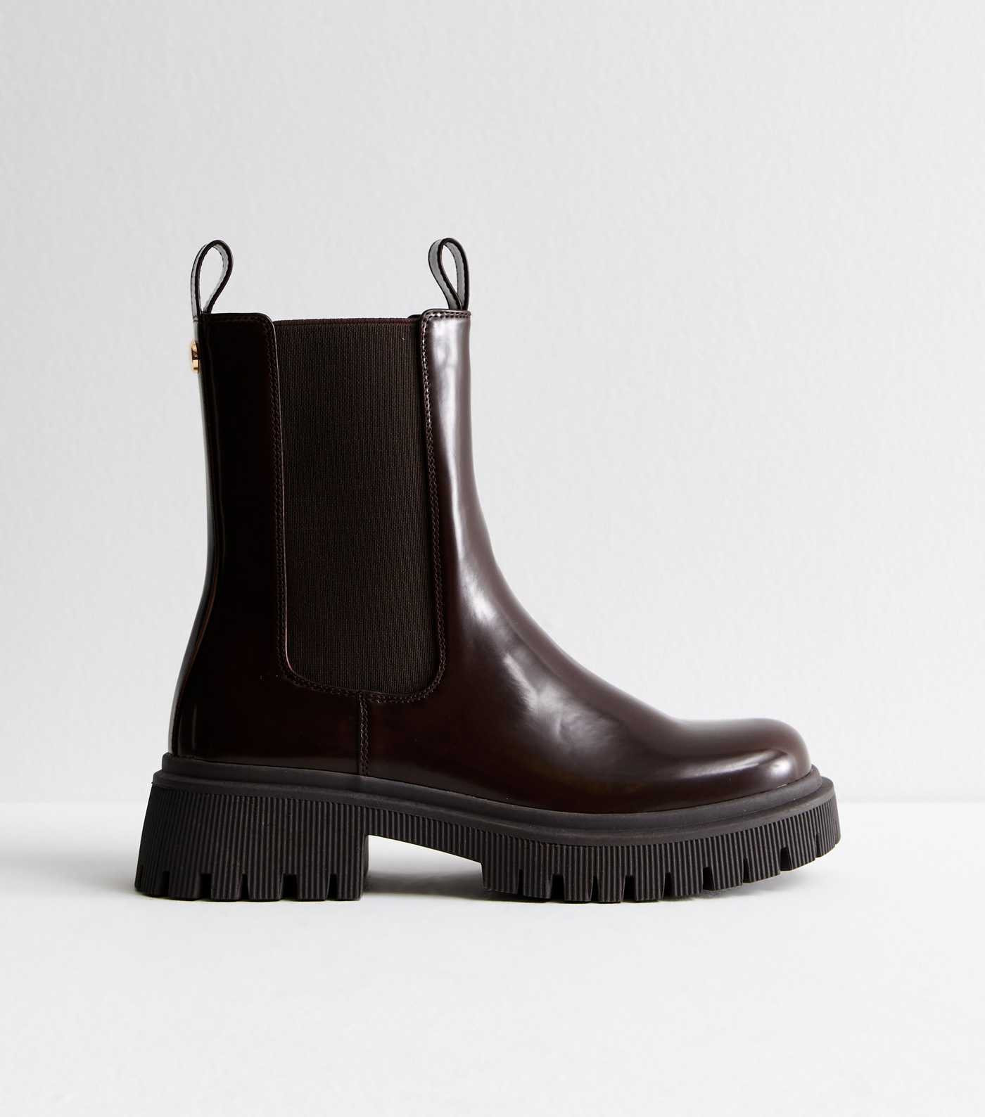 Brown Leather-Look Chunky Chelsea Ankle Boots | New Look | New Look (UK)