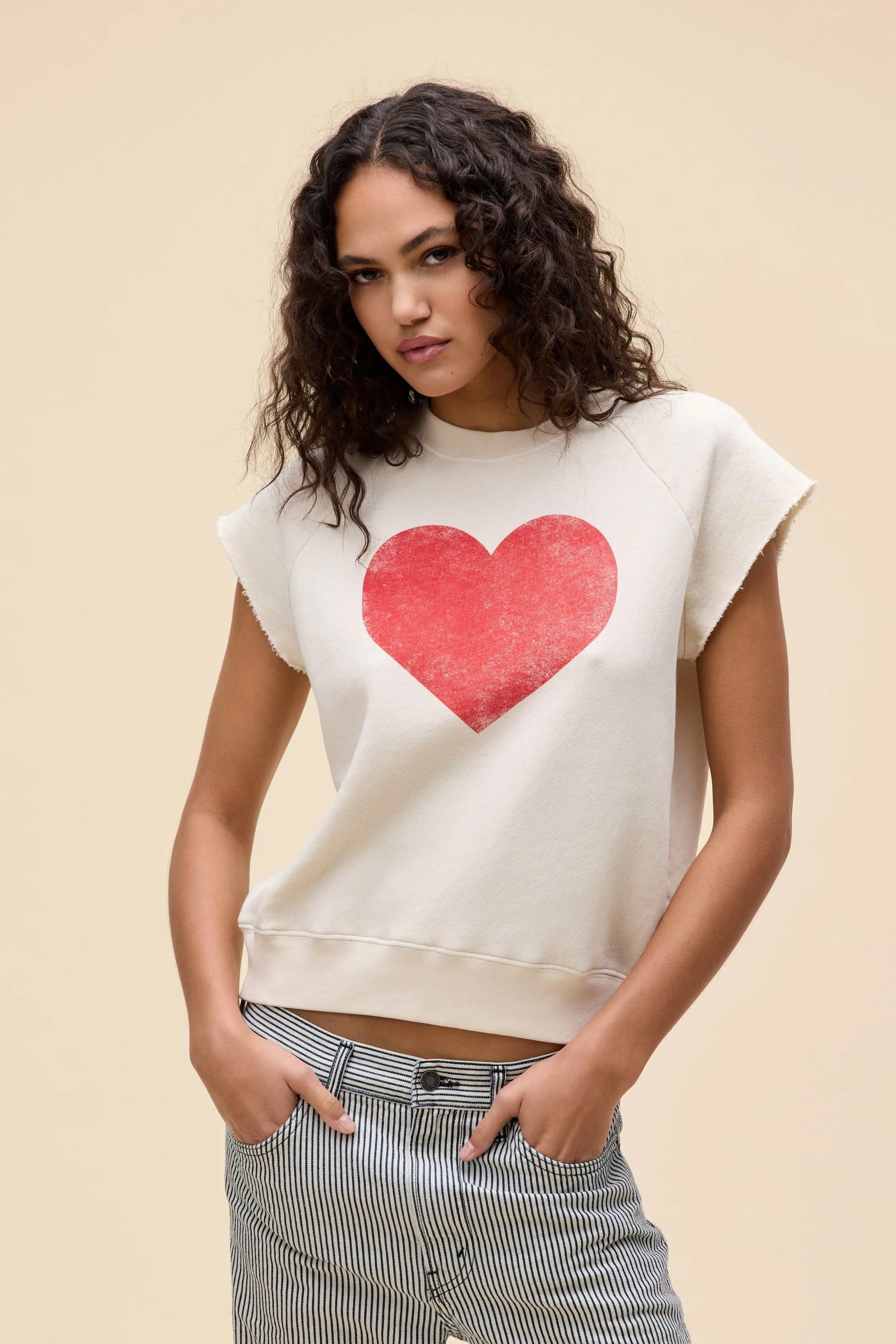 Heart Cut Off Sweatshirt | Daydreamer