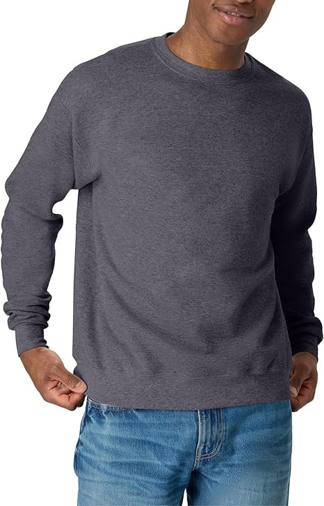 Hanes Men's Sweatshirt, EcoSmart Fleece Crewneck Sweatshirt, Big & Tall Available, 1 or 2-Pack | Amazon (US)