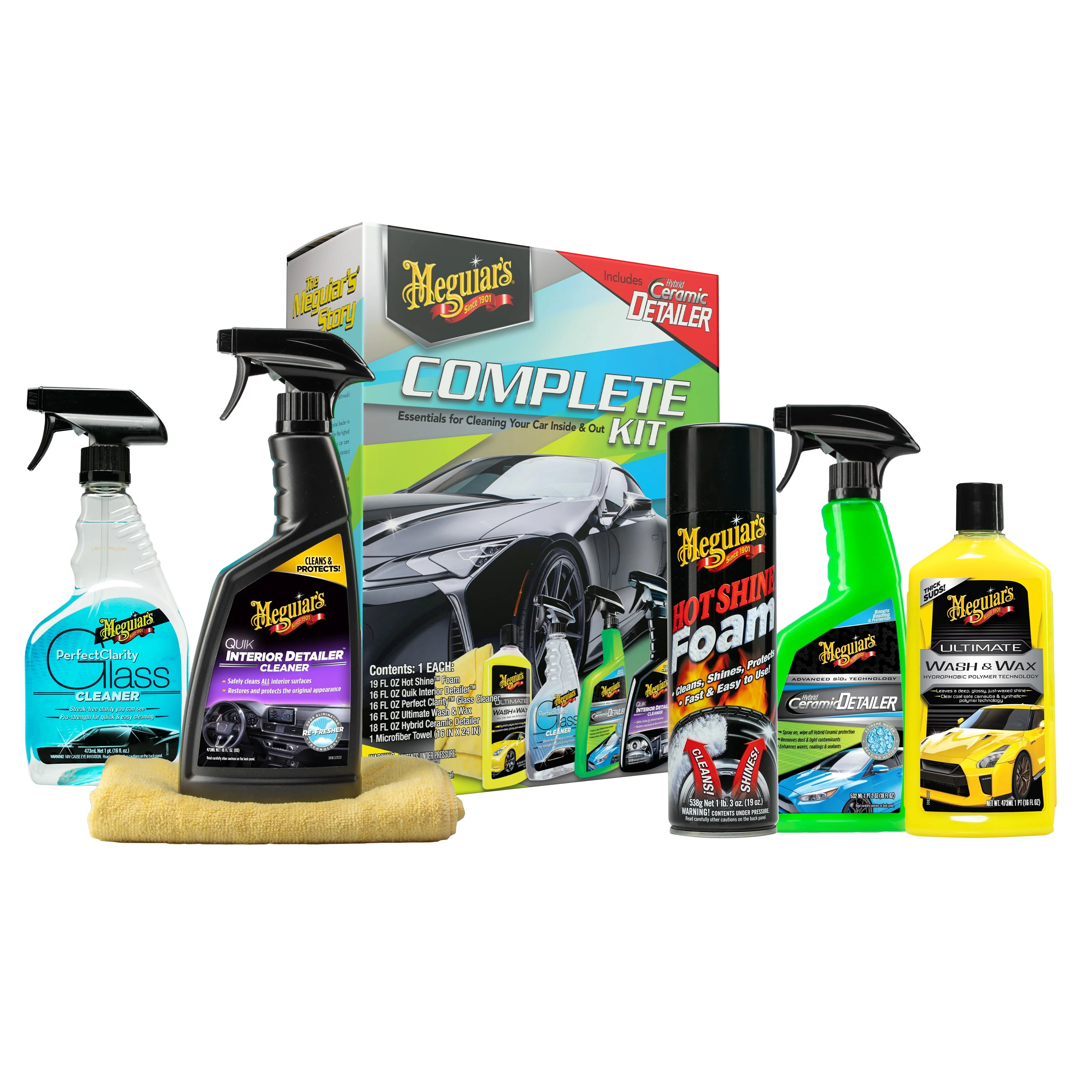 Meguiar's Complete Car Care Kit, Car Detailing Gift Set for Car Lovers, Men, Dads and Husbands | Walmart (US)