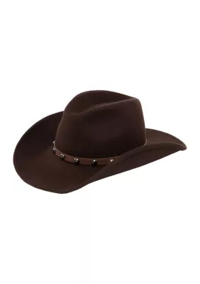 San Diego Hat Company Women's Studded Cowboy Hat, Brown | Belk