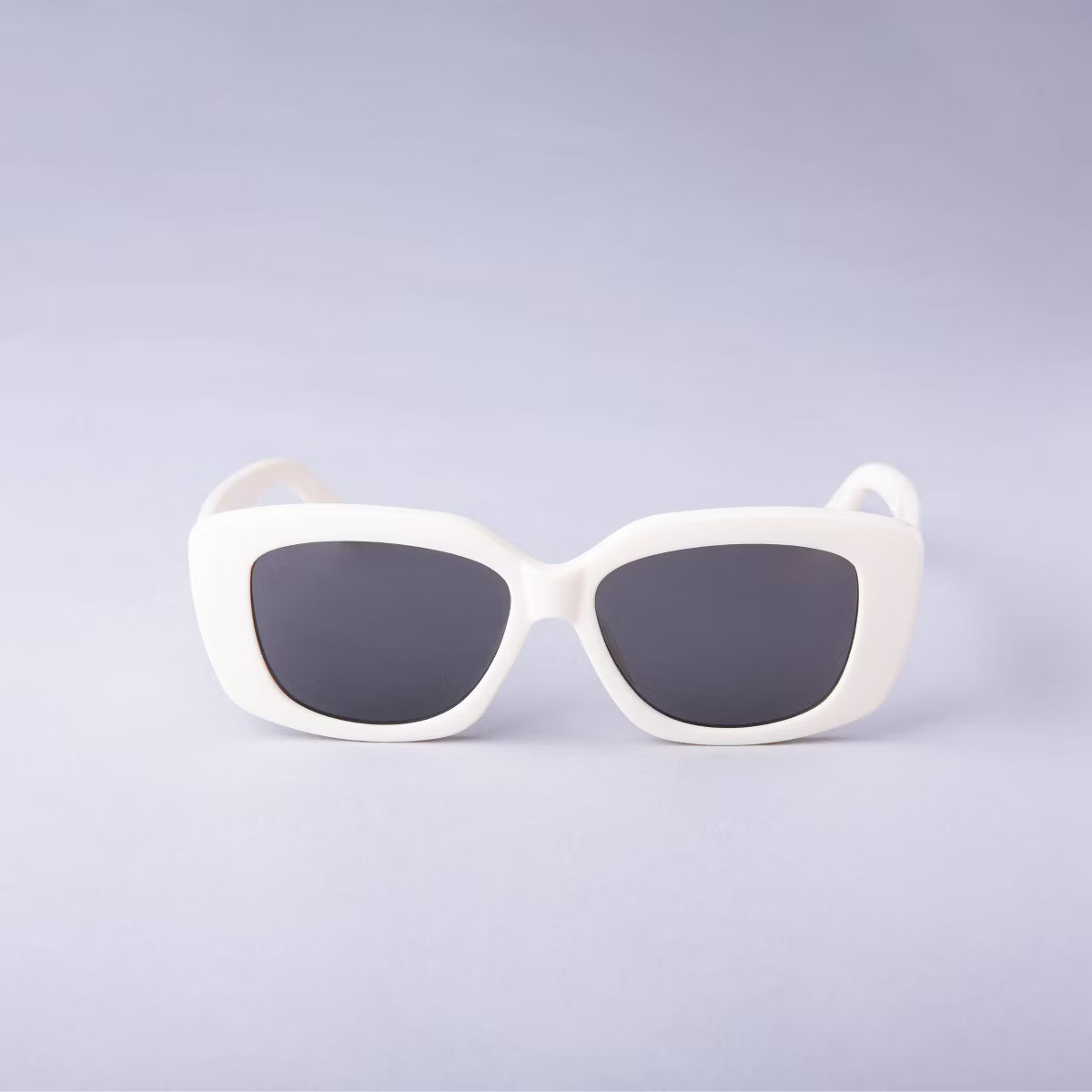 Women's Rounded Cateye Rectangle Sunglasses - A New Day™ Ivory | Target