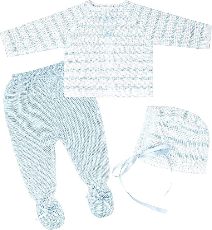 Newborn Baby Knitted Clothes Set, Coming Home or Any Occasion Knit Outfit | Amazon (US)