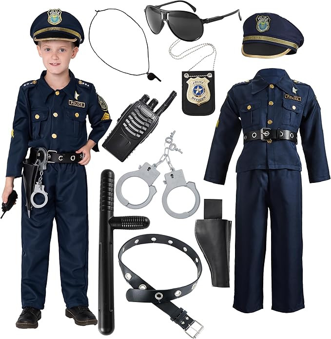 JOYIN Toy Deluxe Police Officer Costume and Role Play Kit for Kids Halloween Cosplay | Amazon (US)