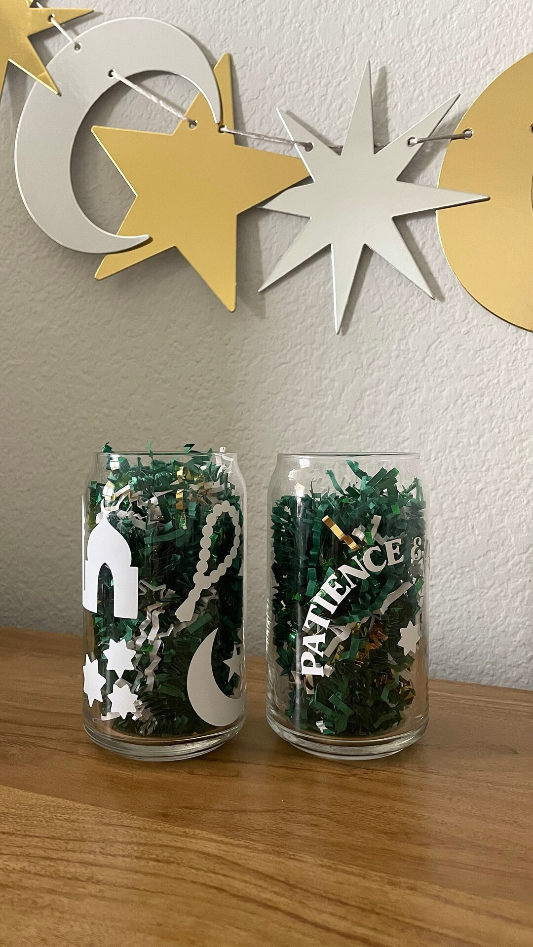 glass can cup set - patience & prayer, ramadan reminders | iced coffee cup | aesthetic coffee gla... | Etsy (US)