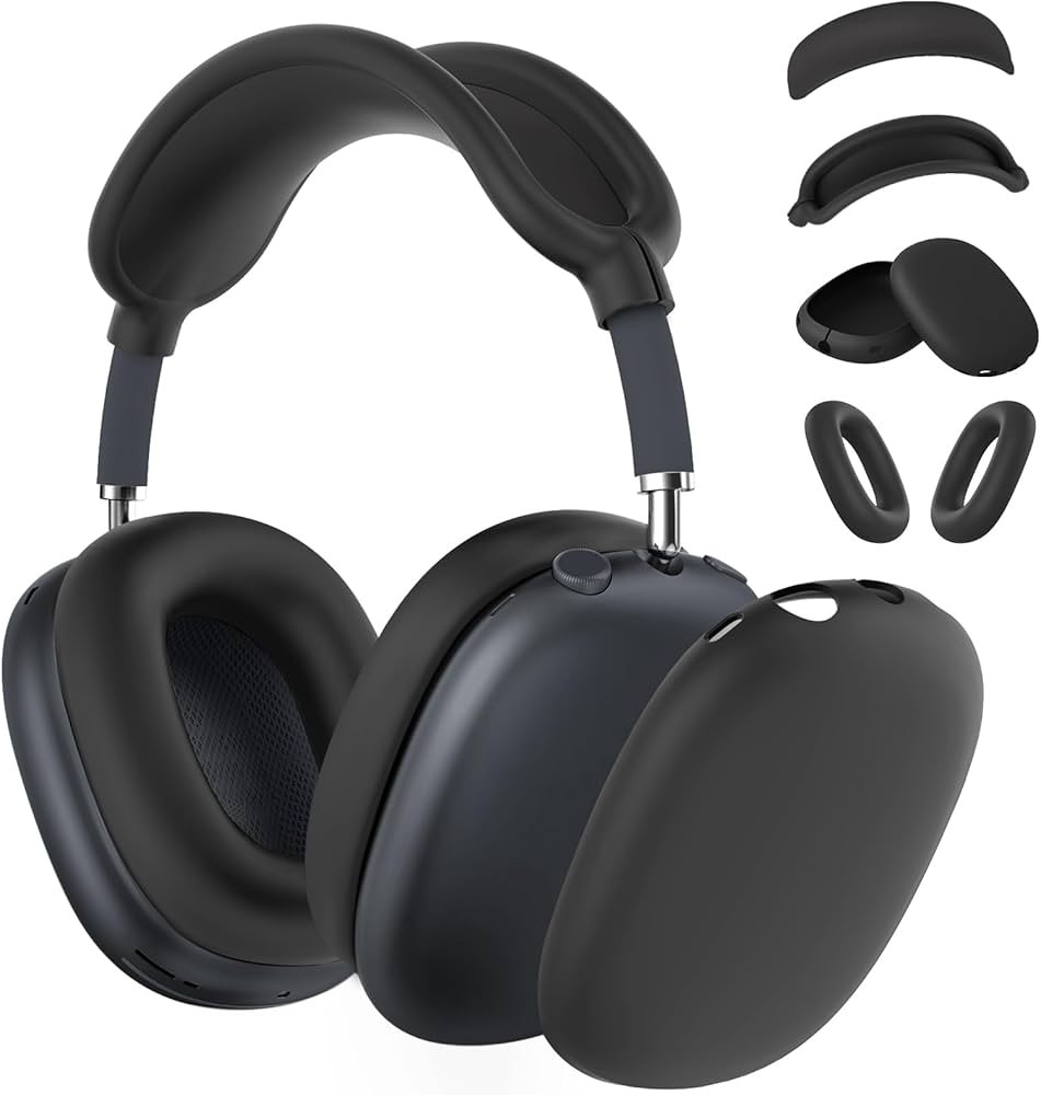 Silicone Case Cover for AirPods Max Headphones, Black (2024/2020) | Ear Pad & Headband Cover | Co... | Amazon (US)