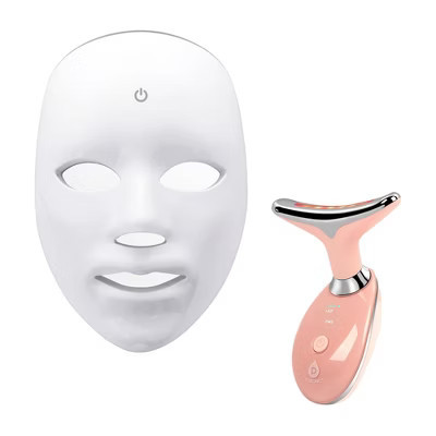 LED Glow Set – 7-in-1 LED Light Therapy Face Mask + 7-in-1 LED Face & Neck Sculpting Wand | Target