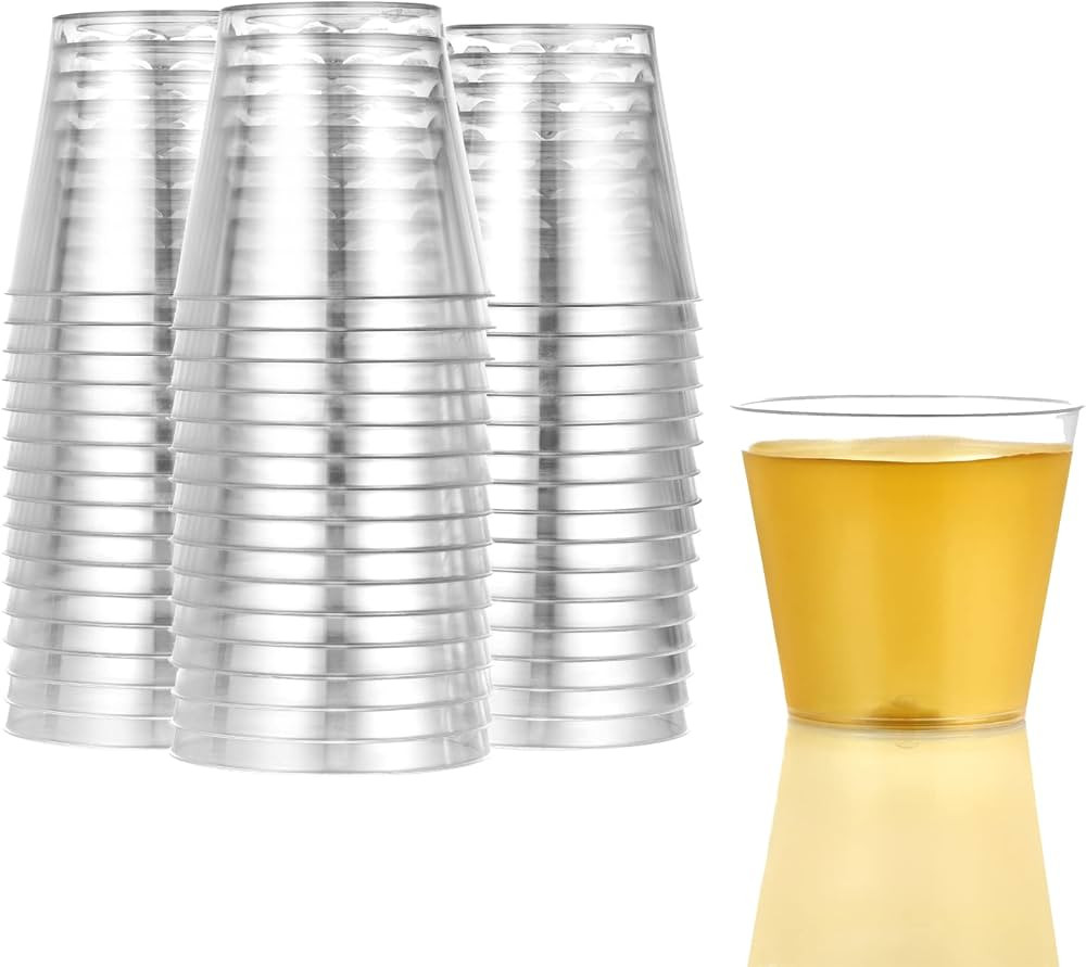 100 Count Shot Glasses Premium Clear Hard Plastic 1oz Disposable Cups, Ideal for Jello Shots, Win... | Amazon (US)