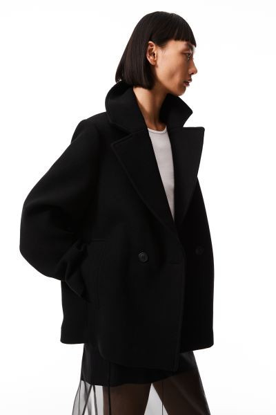 Double-breasted jacket - Black - Ladies | H&M GB | H&M (UK, MY, IN, SG, PH, TW, HK)
