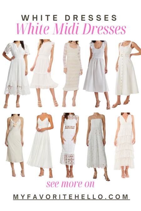White midi dresses, white midi dress, white dress midi

#LTKOver40 #LTKParties #LTKWedding