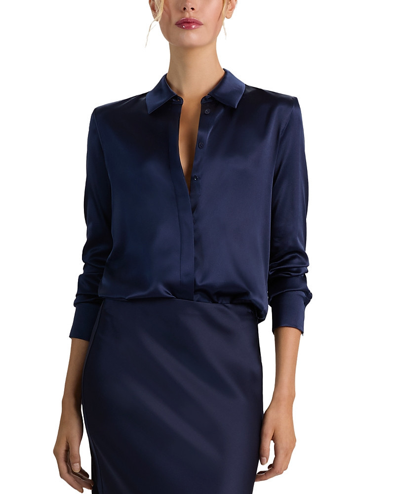 Alice and Olivia Brady Silk Stretch Slim Blouse | Bloomingdale's (US)