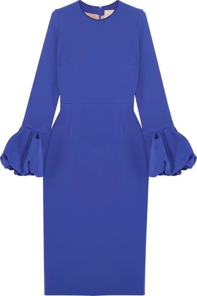 Roksanda - Satin-trimmed Crepe Midi Dress - Royal blue | NET-A-PORTER (US)