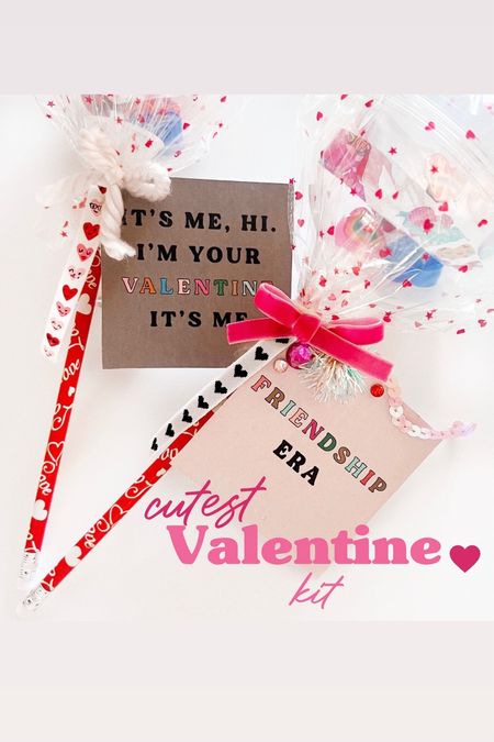 Cutest class Valentine kit! Includes everything to make them ***BUT PLEASE NOTE**** “Valentine” is spelled wrong on a lot of the tags - the tags I used are from a small shop on IG : @theeverco! 

#valentines #classvalentines #amazonfinds 