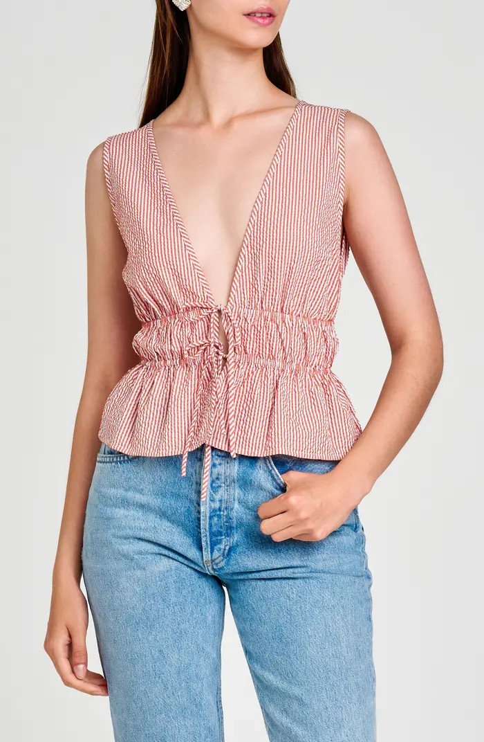 Nadine Deep V-Neck Sleeveless Top | Nordstrom
