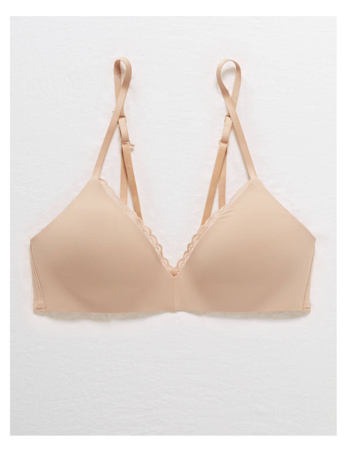 Aerie Real Happy Wireless Lightly Lined Bra, White | American Eagle Outfitters (US & CA)