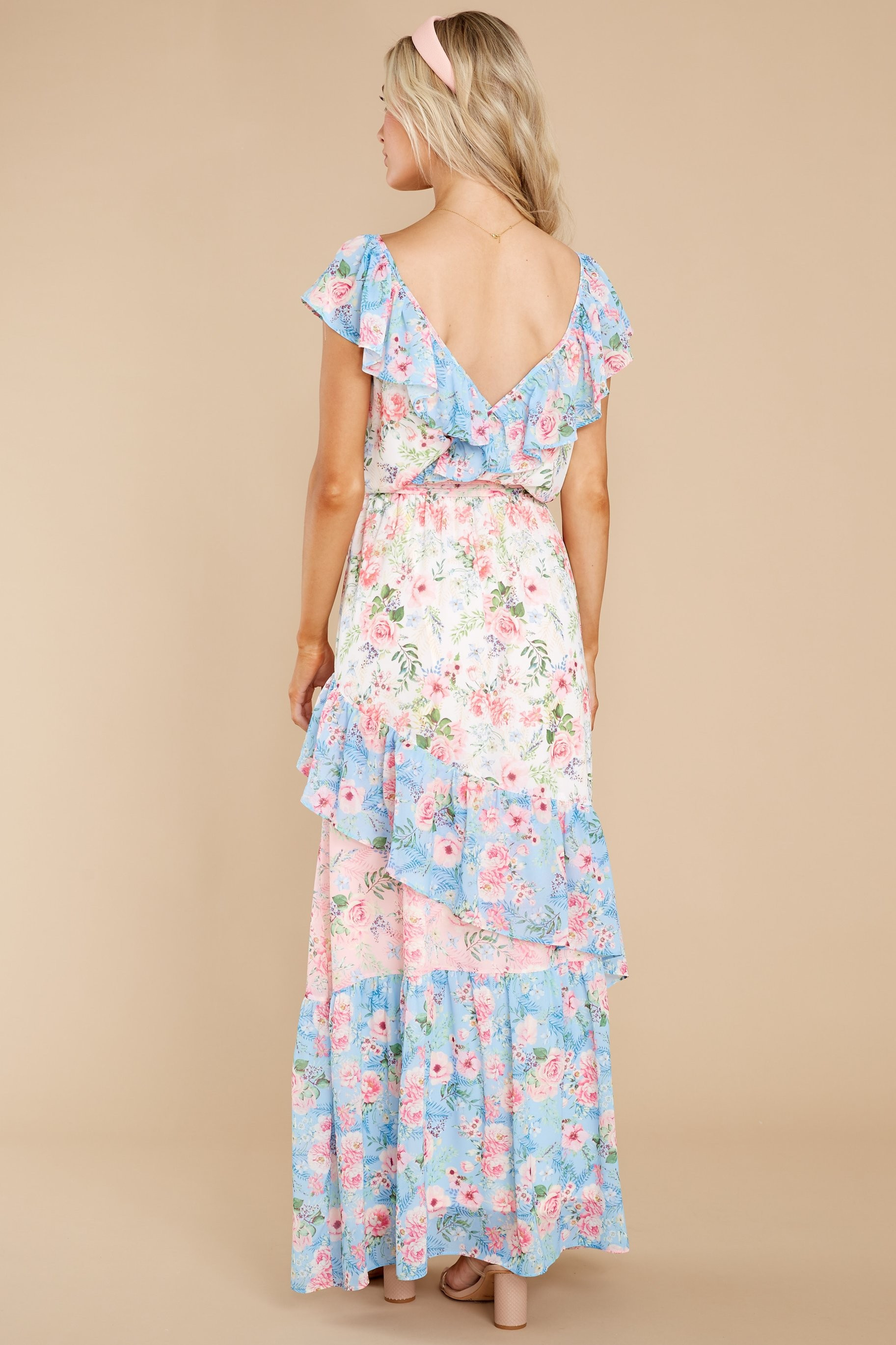 Just As Fancy Pink Floral Print Maxi Dress | Red Dress 