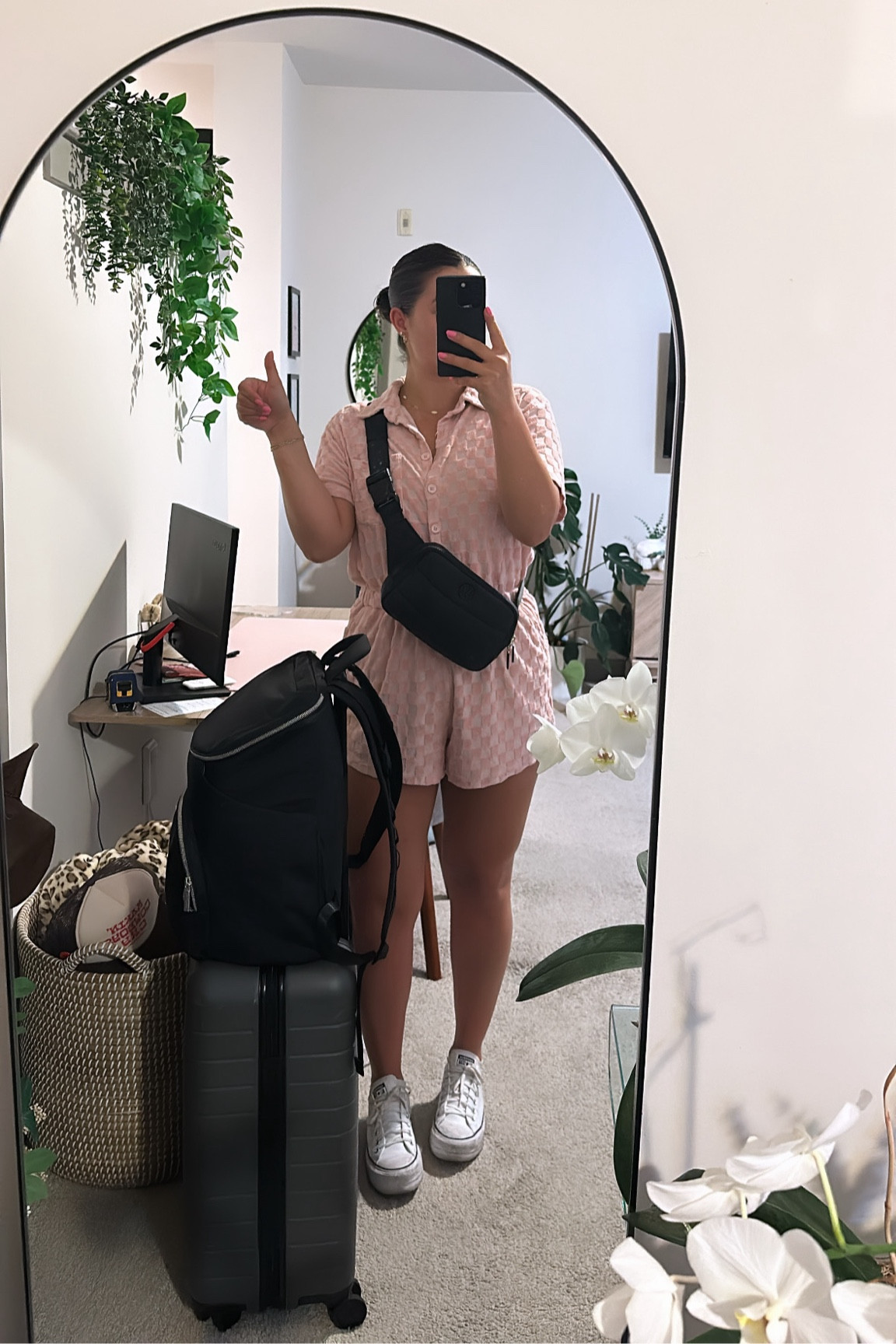 Travel Day Outfit
Easy and comfortable is the vibe. This romper is the Terry Towelling Romper by Araminta James but I can’t find it again. I linked similar options below along with my travel essentials. 💗

#terrycloth #romper #summertravel #awayluggage #travelessentials #getaway #lululemon 

#LTKStyleTip #LTKActive #LTKTravel
