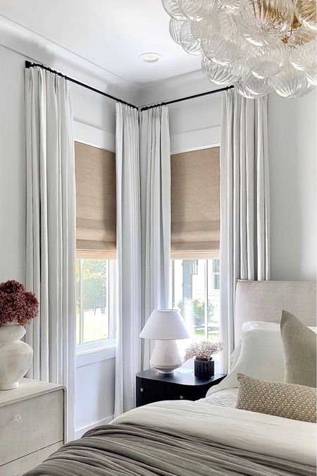 White bedroom curtains, master bedroom, bedroom decor, white bedding, primary bedroom, kind bed, white linen curtains, Roman shades, TwoPages curtains, linen curtains 

#LTKHoliday #LTKsalealert #LTKhome