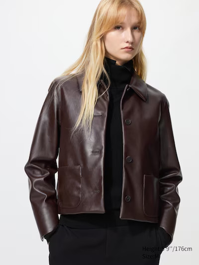 Coated Short Jacket | Faux Leather | UNIQLO (US)