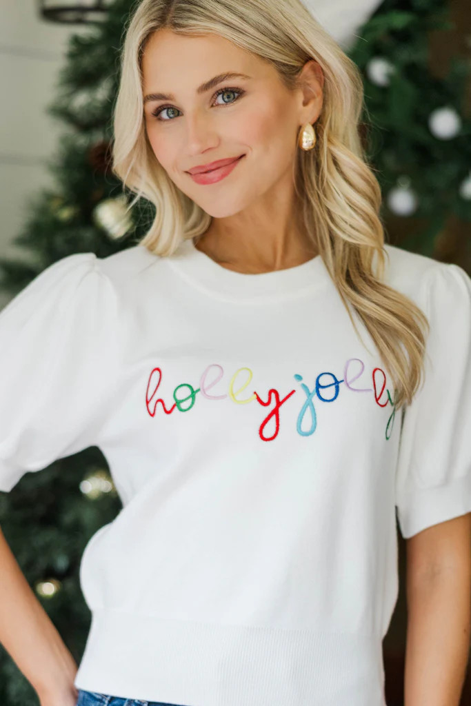 Feeling Holly And Jolly Cream Sweater | The Mint Julep Boutique