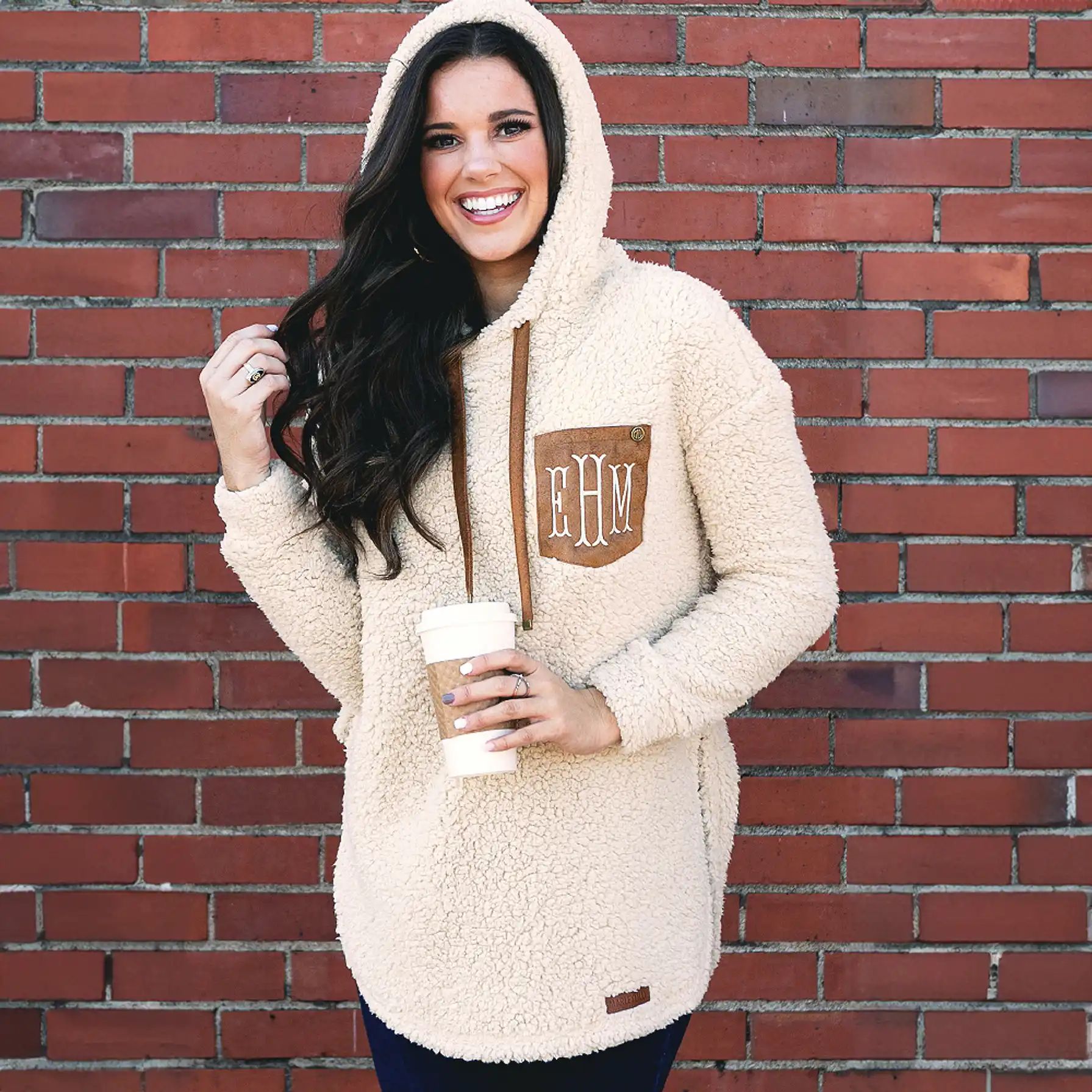 Monogrammed Sherpa Hoodie | Marleylilly