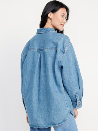 Boyfriend Button-Down Jean Tunic | Old Navy (US)