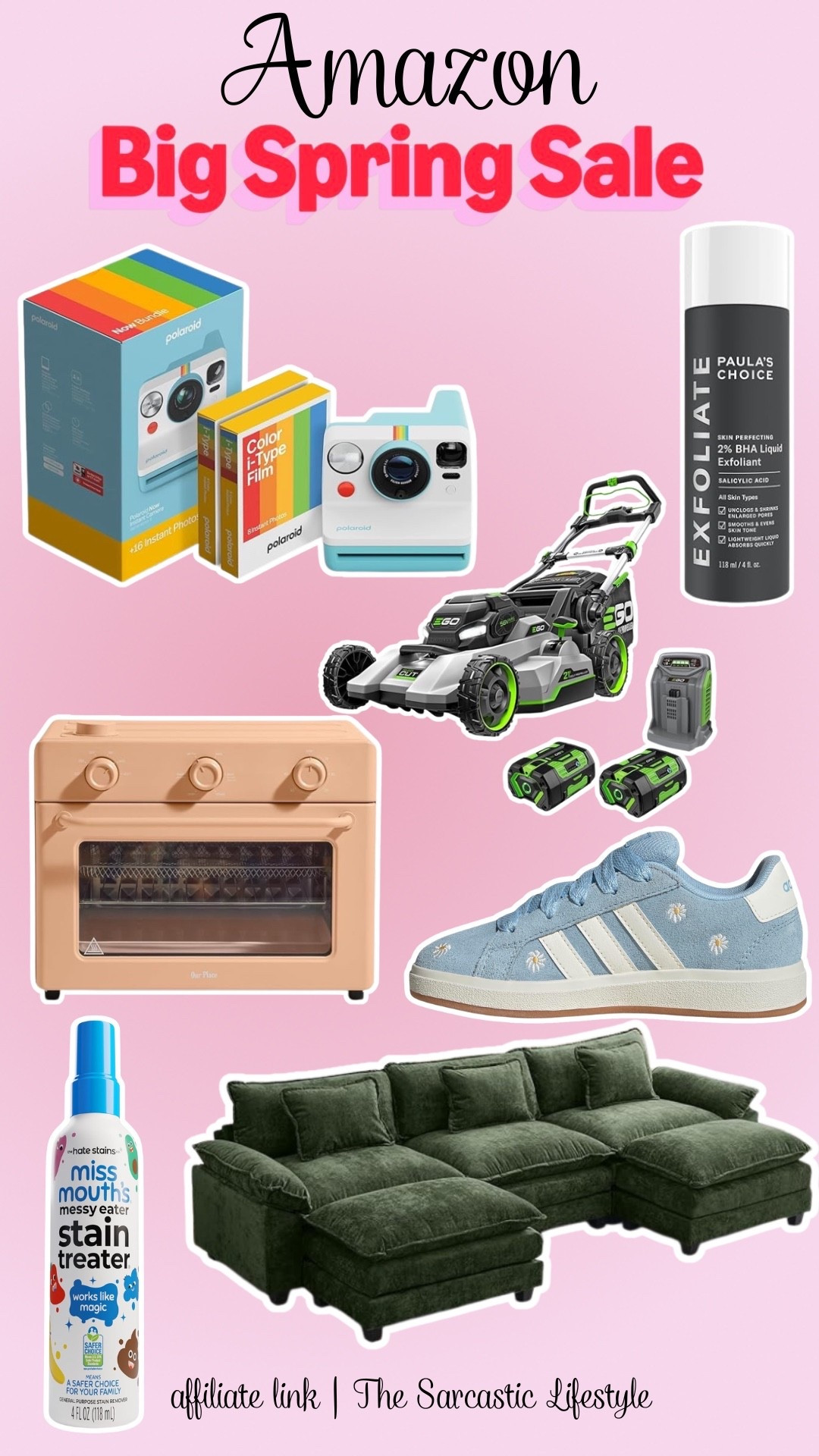 Amazon big spring sale!

Kids shoes. Camera. Toaster oven. Exfoliator. Lawn mower. Couch. Sofa. Stain treater.

#LTKHome #LTKKids #LTKSaleAlert