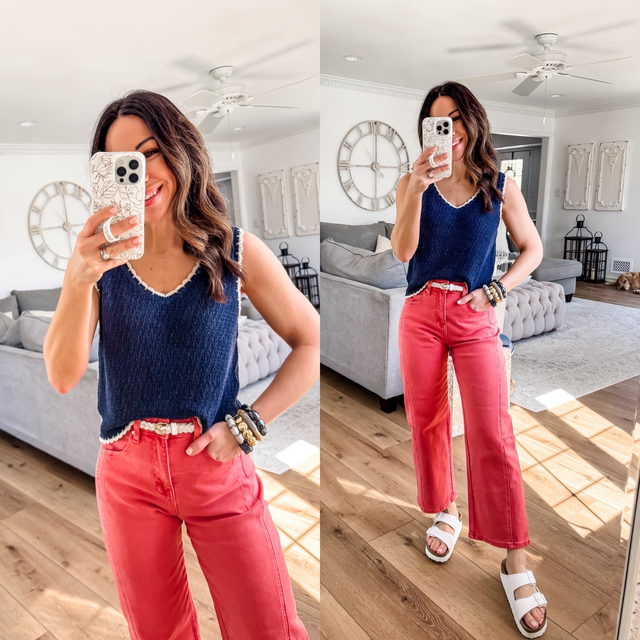 Jeans 25. Crochet tank small. Sandals TTS.

#LTKPetite #LTKOver40