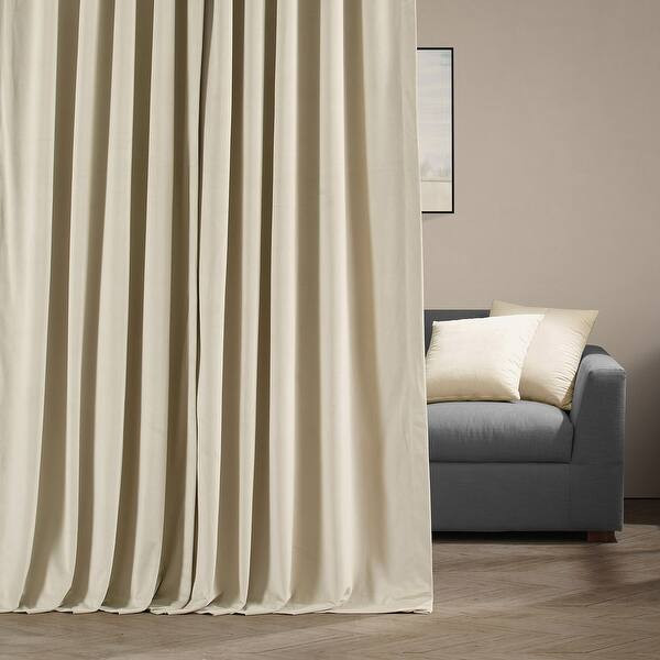 Exclusive Fabrics Ivory Velvet Blackout Extra Wide Curtain (1 Panel) - 100 x 120 - Ivory | Bed Bath & Beyond