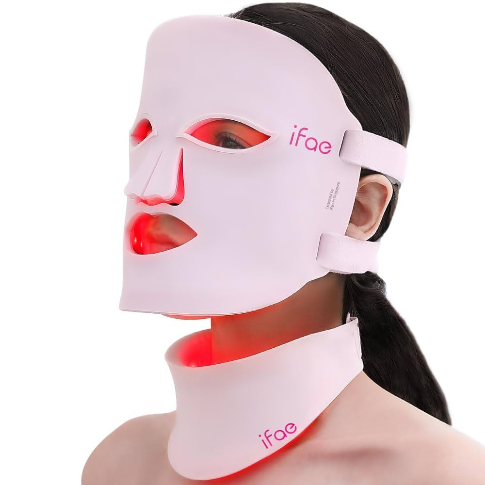 Red Light Therapy Mask for Face and Neck, 7 Colors Led Face Mask Light Therapy with Eye Protectio... | Amazon (US)