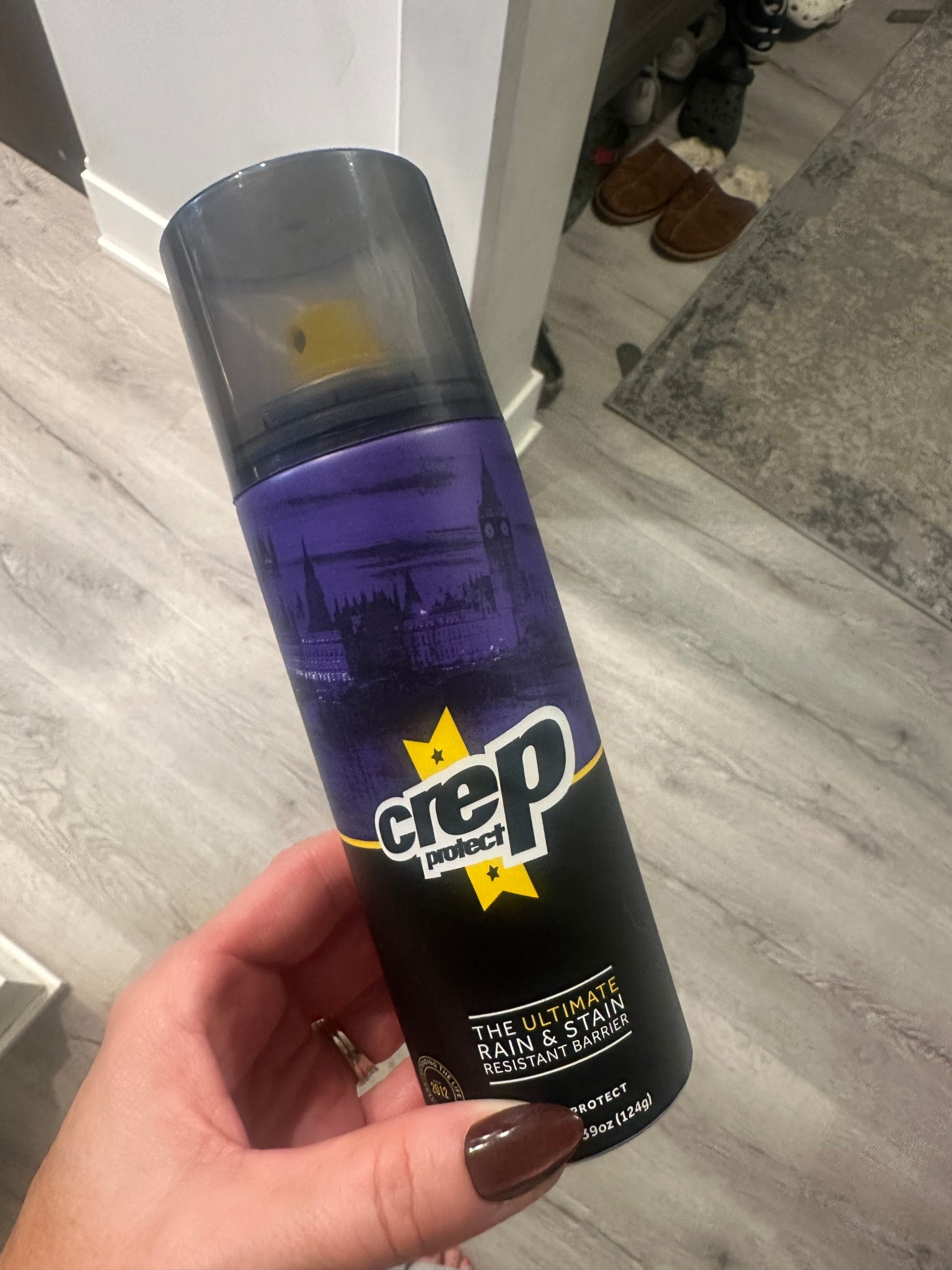 Make sure to have this on hand and use it on every new pair of shoes before you wear them…. And thank me later!