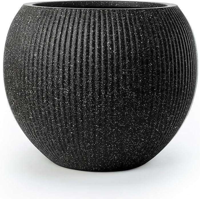 DTY Mount Sherman 12.6" D x 10'' H (Pot Opening 8.5") Fiberstone Round Planter with Drainage Hole... | Amazon (US)