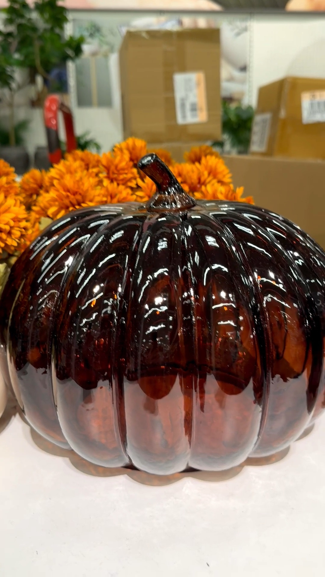 This is a gorgeous glass pumpkin in a stunning brown color. It’s part of a collection of 5 different-sized glass pumpkins in various fall colors. It’s perfect to display on a kitchen island, mantle, fall tablescape, sideboard, or entryway.

#glasspumpkin #brownglasspumpkin #fallhomedecor #target #pumpkindecor #falltablescape #fallentrywaydecor #fallmantledecor

#LTKHome #LTKSeasonal
