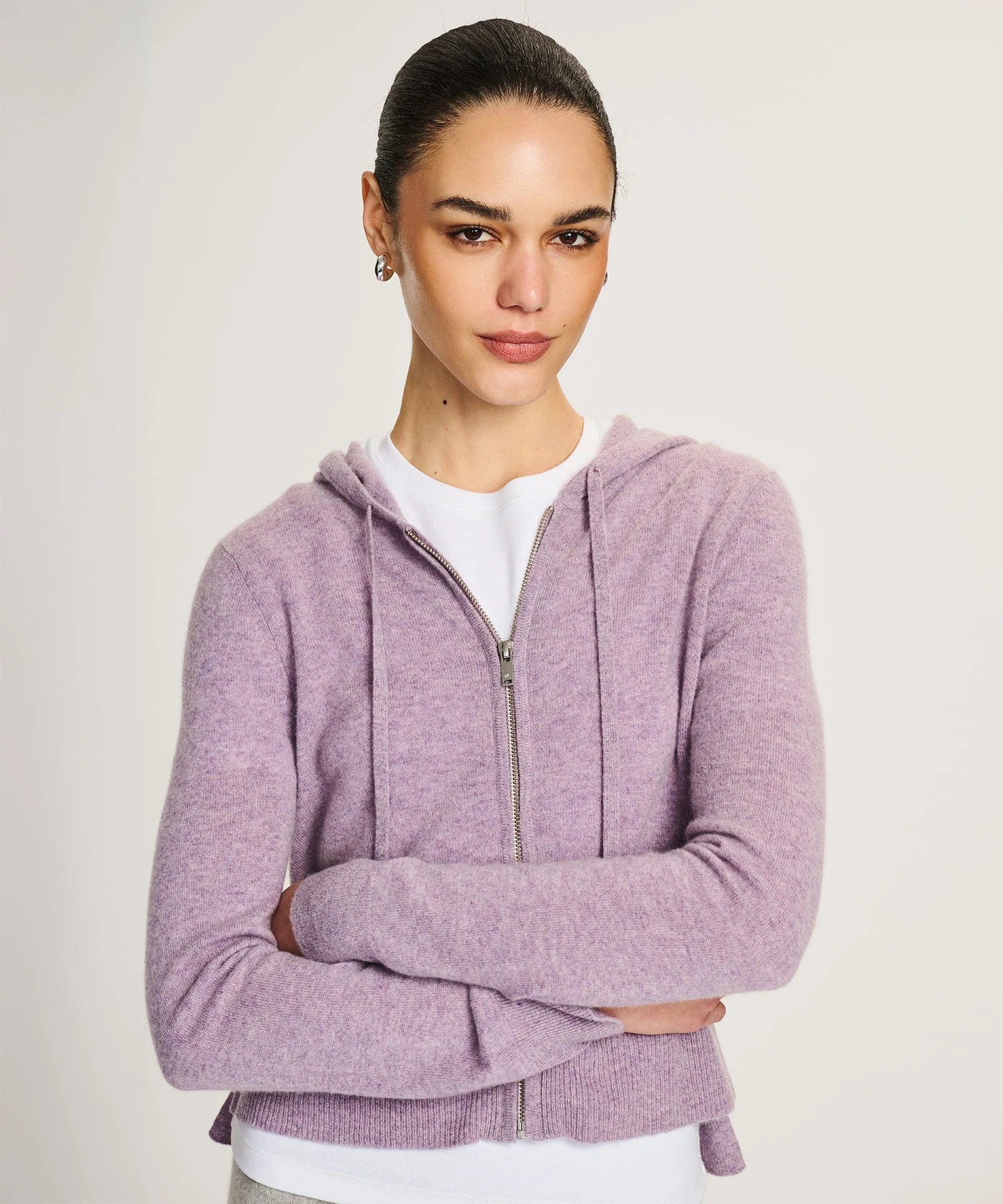 Signature Cashmere Cropped Zip Up Hoodie | NAADAM