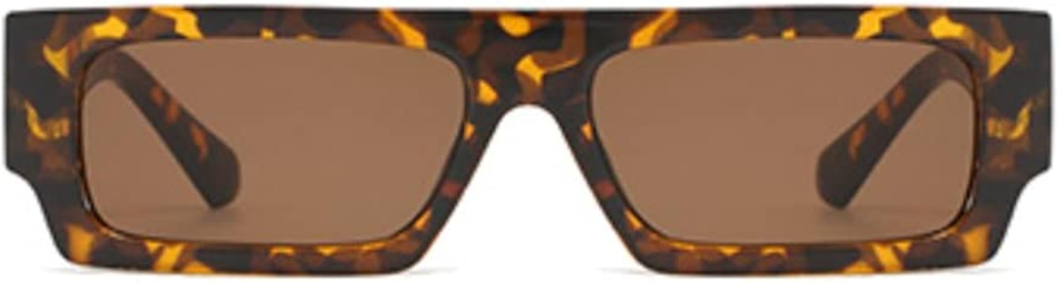 Vintage Rectangle Sunglasses for Men Women Retro Fashion Glasses | Amazon (US)