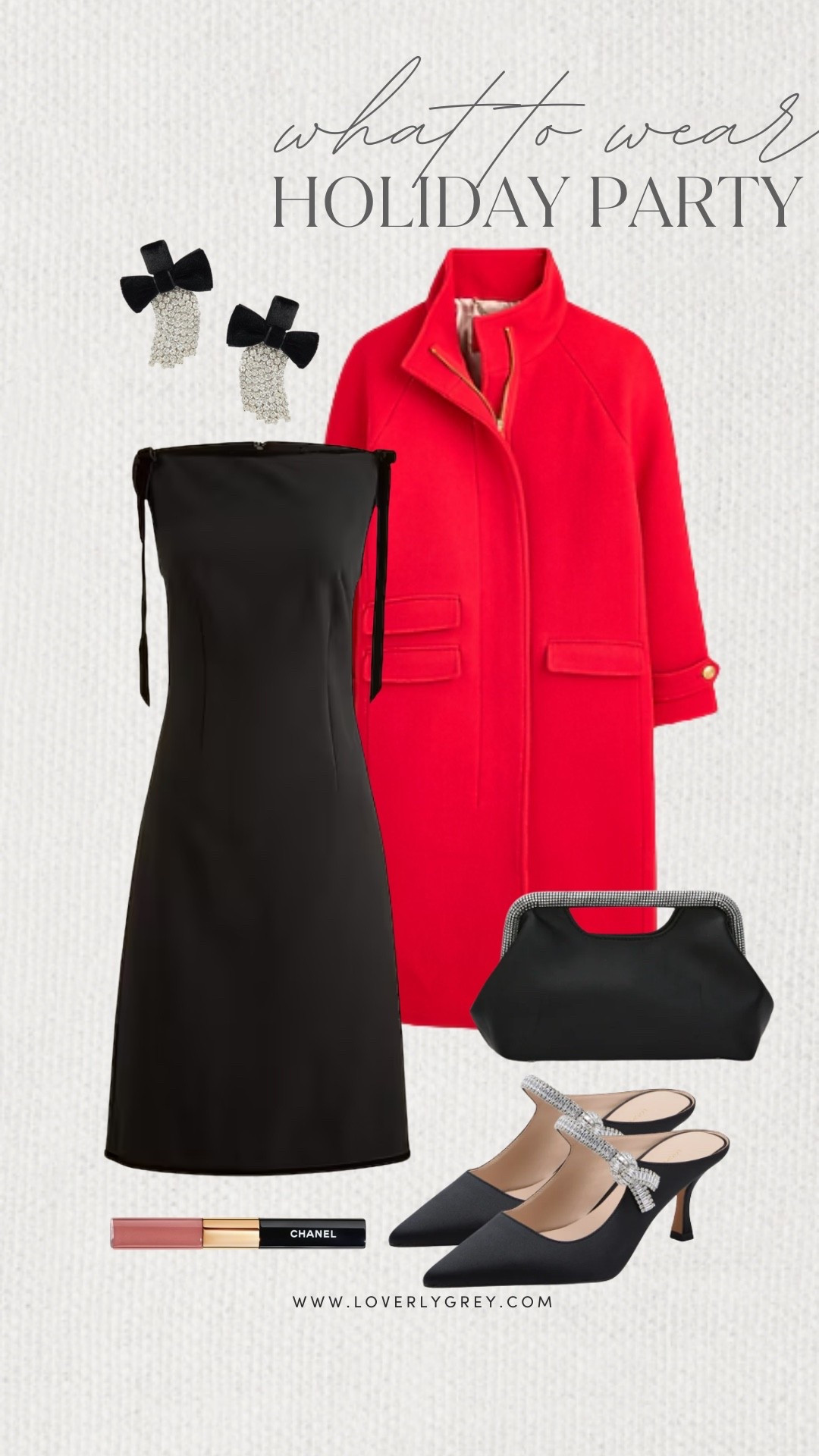Loverly Grey, what to wear to a holiday party. I love this sleek black dress paired with Tuckernuck heels. The purse and earrings are also from Tuckernuck! I would add a red coat over the top for a pop of color! Loverly Grey, what to wear, holiday party 

#LTKBeauty #LTKHoliday #LTKootd
