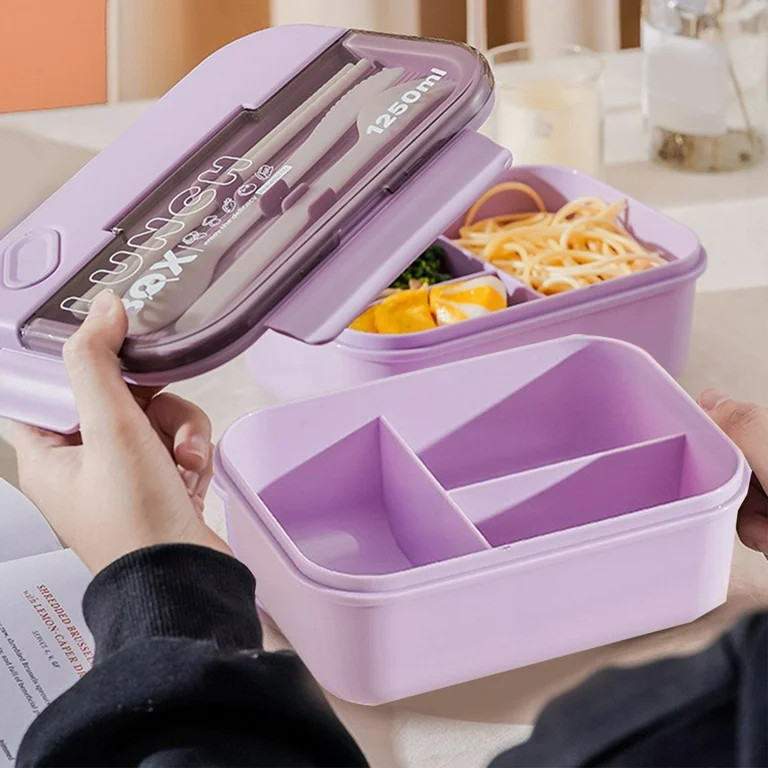 Bento Box Adult Lunch Box, Containers for Adults Men Women with 3 Compartments, Leakproof Lunch B... | Walmart (US)