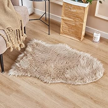 Gorilla Grip Fluffy Faux Fur Area Rug, 5x7, Rubber Backing, Machine Washable Soft Furry Rugs for ... | Amazon (US)
