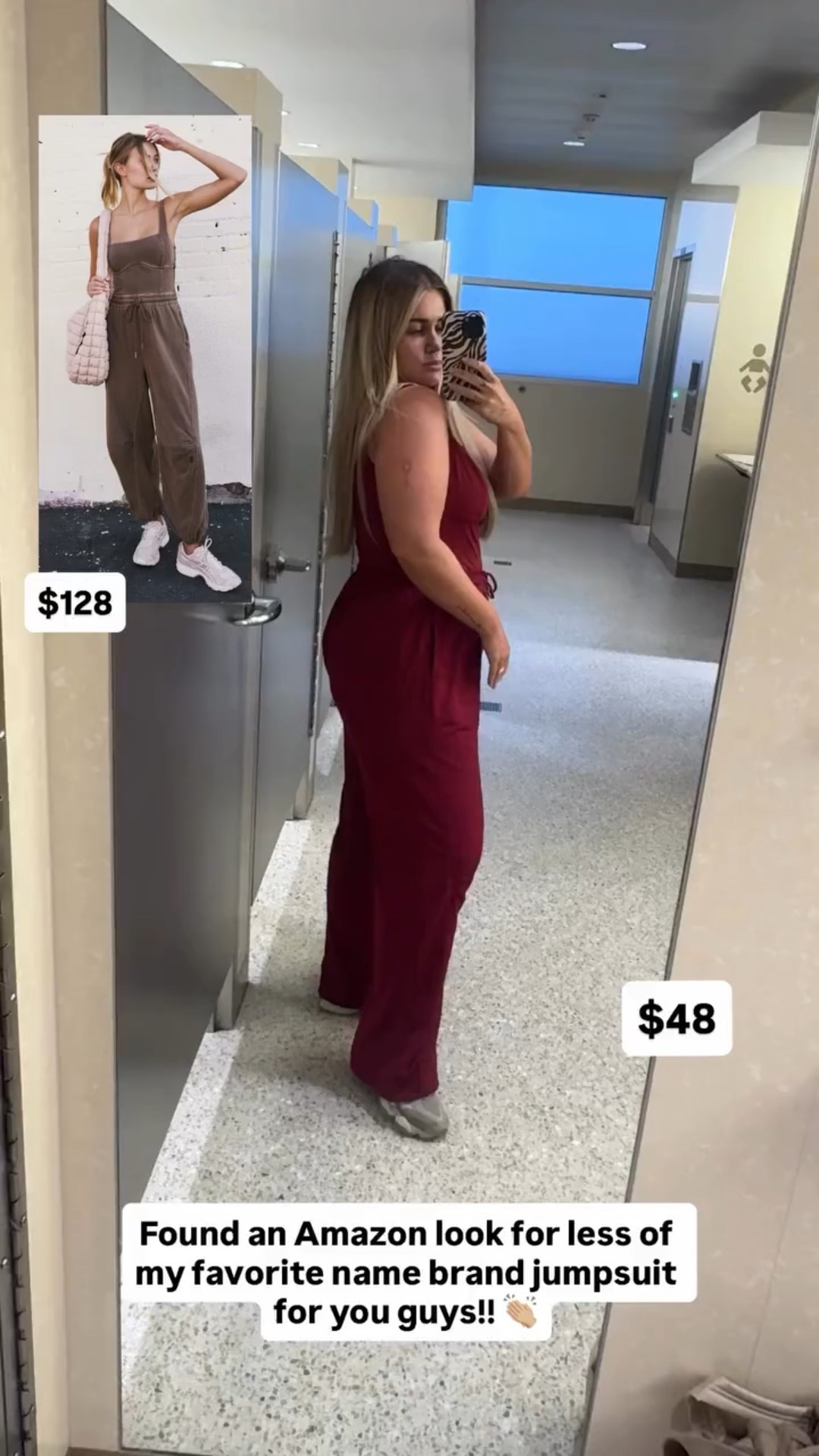 $128 vs $48 Found an Amazon look for less of my favorite name brand jumpsuit for you guys!! 👏🏼 I got an XL

#LTKSeasonal #LTKMidsize #LTKSaleAlert