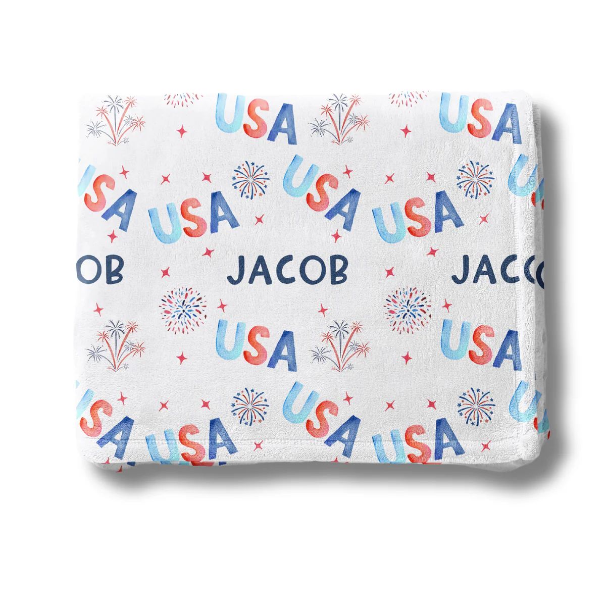 Personalized Patriotic USA Blanket - Custom Name 4th of July Holiday Memorial Day Summer | The Little Lemons Company