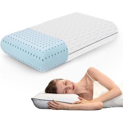 King Size Cooling Gel Foam Pillow, Washable Bamboo Viscose Cover blue King | Target