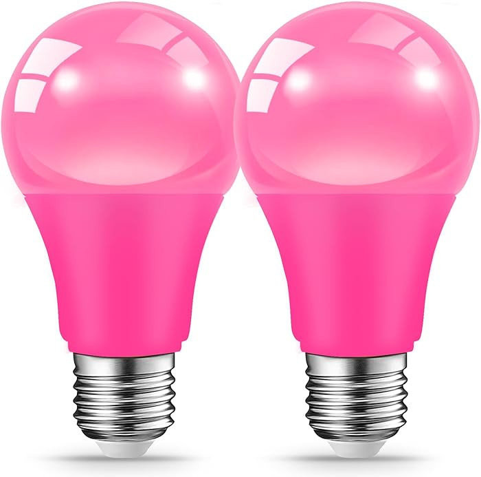 LED Pink Light Bulbs for Outdoor Indoor, 9W(60W Equivalent) E26 Base Pink Bulb for Christmas, Hal... | Amazon (US)