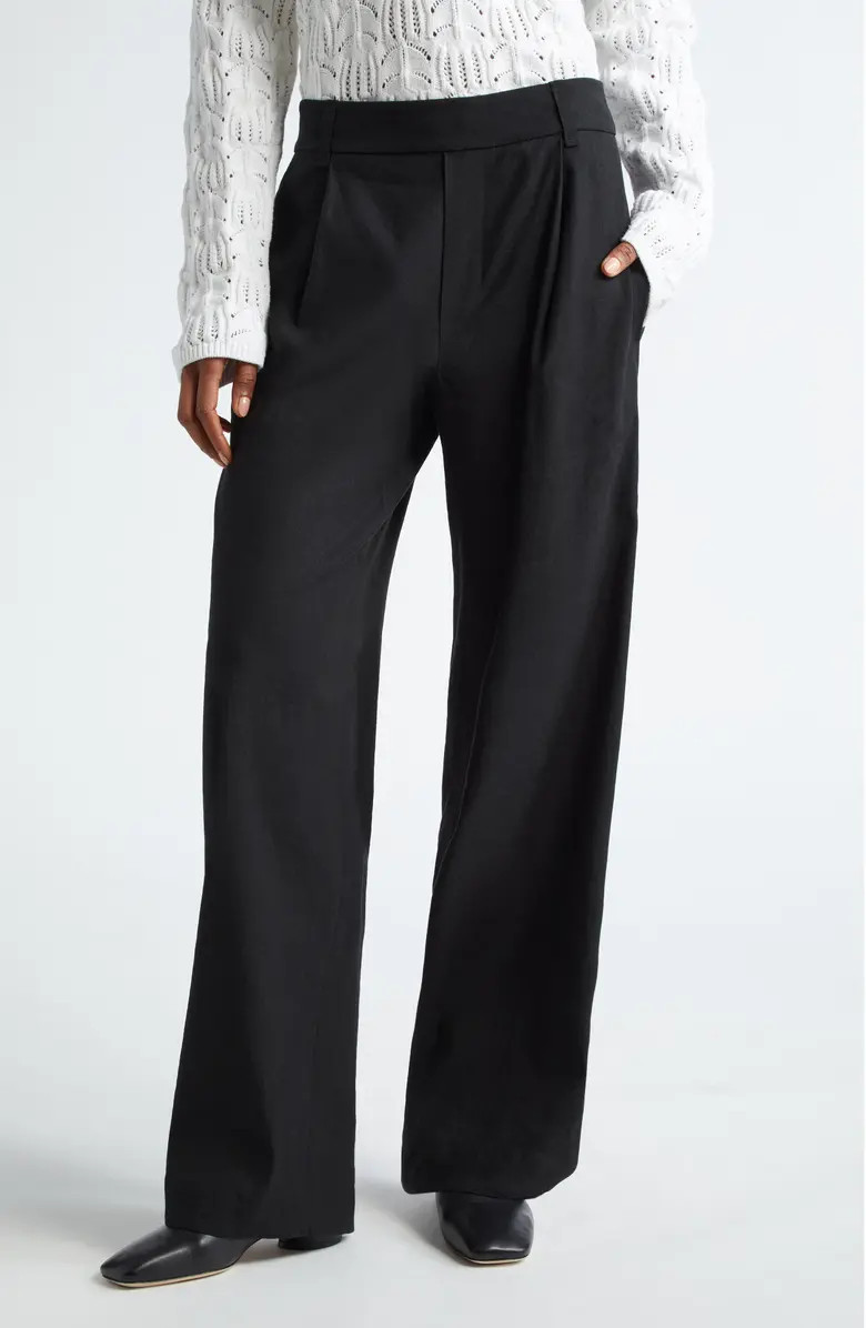 Straight Leg Linen Blend Pull-On Pants | Nordstrom