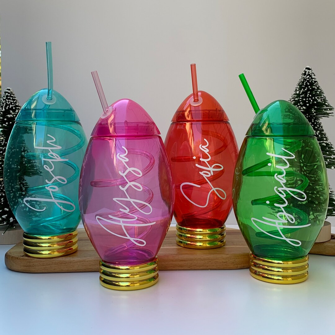 Christmas Light Bulb Tumbler Christmas Tumbler for Kids - Etsy | Etsy (US)