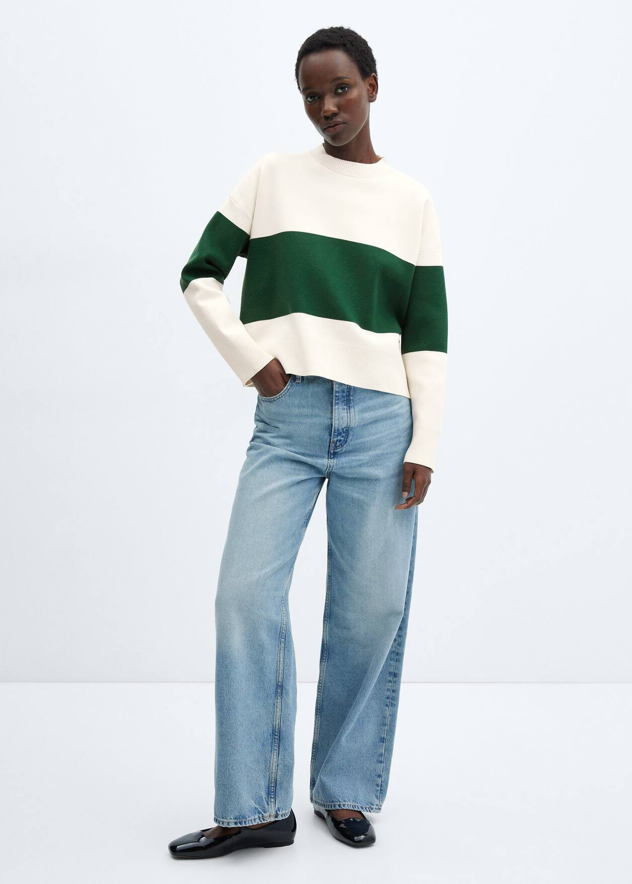 Oversized striped sweater -  Women | Mango USA | MANGO (US)