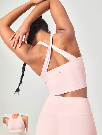 GLOWMODE Sutiã Regata Intertwine Baixo Impacto Yoga Diário | SHEIN PT | SHEIN
