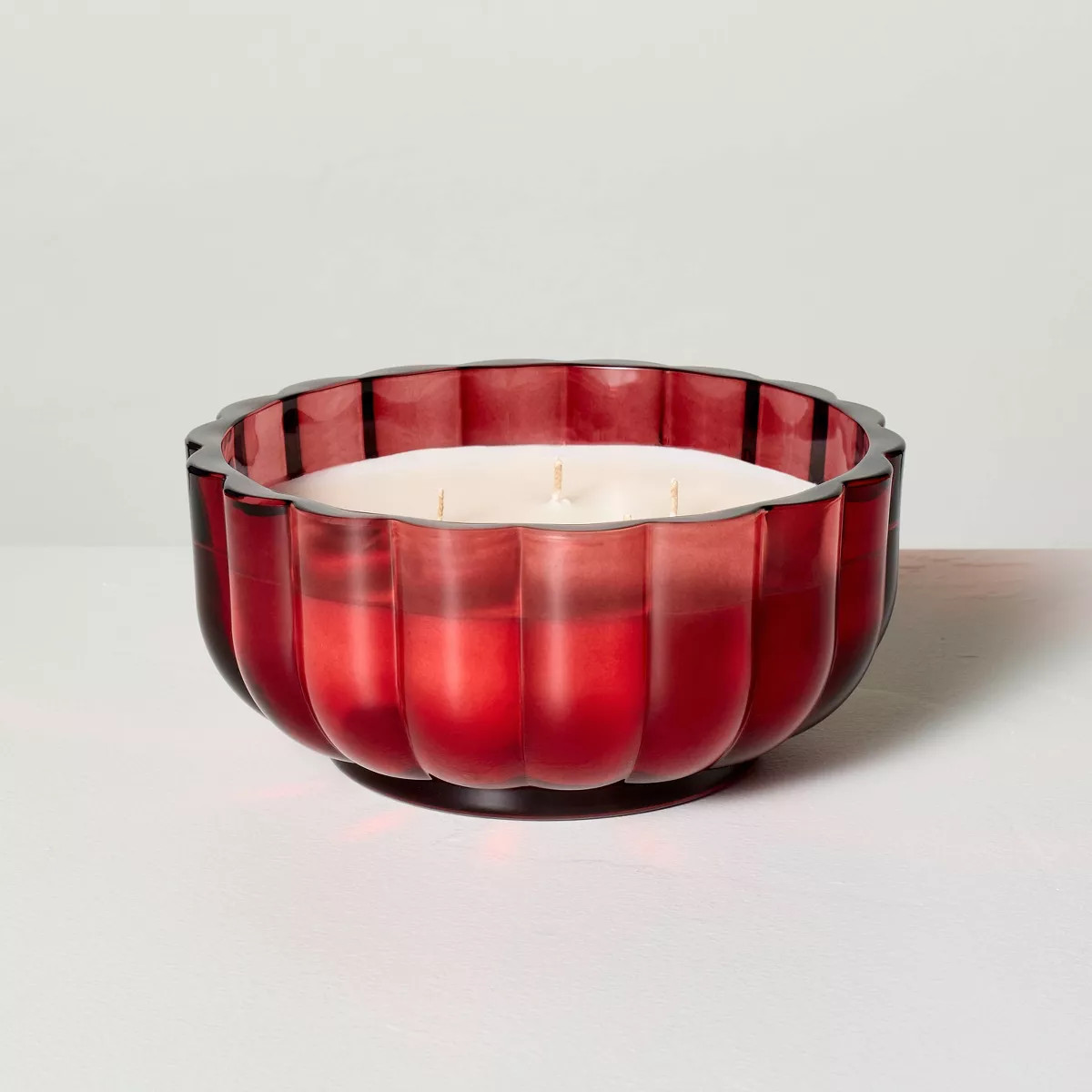 Scalloped Glass Balsam & Berry Christmas Jar Candle - Hearth & Hand™ with Magnolia | Target